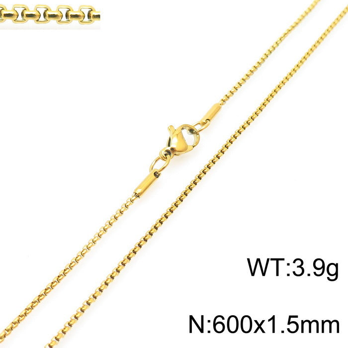 Wholesale Electroplated 18K Gold Square Pearl Stainless Steel Multi-Specification Necklaces